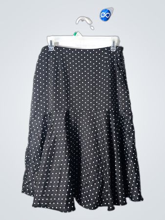 Jaclyn Smith Black Polka Dot Flared Skirt