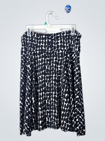 George Black and White Spotted Pleated Mini Skirt
