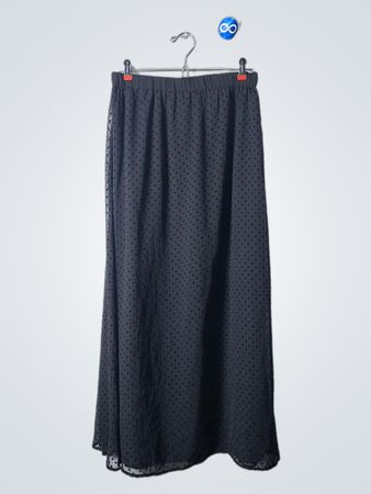 Old Navy Black Polka Dot Midi Skirt