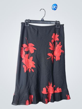 Black Floral Skirt