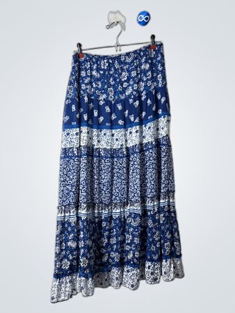 Blue Floral Maxi Skirt