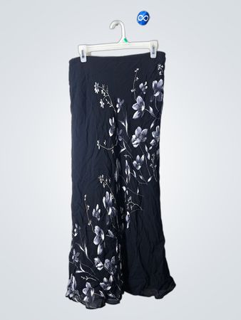Victoria Holley Black Floral Maxi Skirt