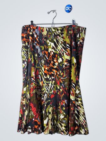Multicolored Abstract Print Skirt