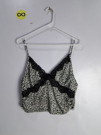 Romwe Leopard Print Lace Cami Top