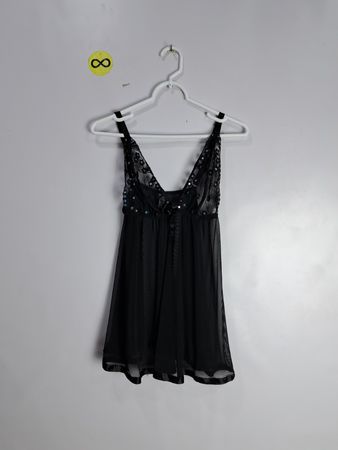 Black Lace Trim Chemise
