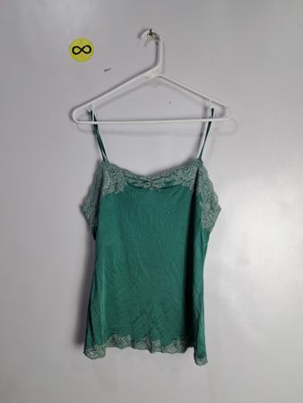 THE LIMITED Green Lace Trim Camisole