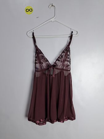 Unbranded Burgundy Lace Babydoll Lingerie