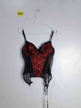 Red and Black Lace Corset