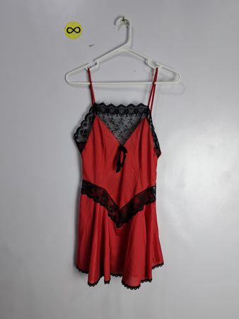 Red Lace-Trimmed Chemise