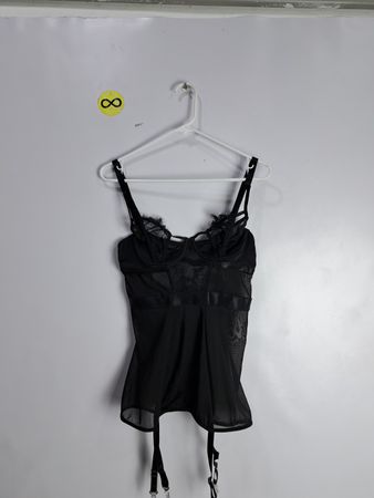 H&M Black Lace Bustier with Garter Straps