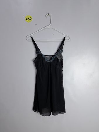 Black Lace-Trimmed Chemise