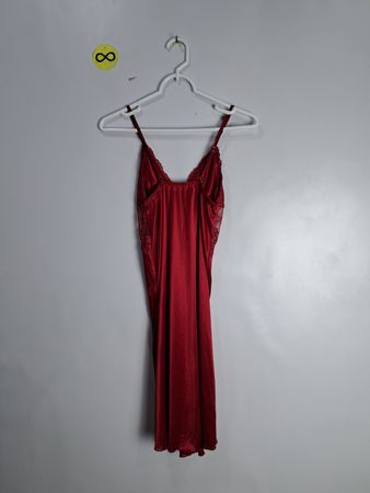 Red Lace-Trimmed Nightgown