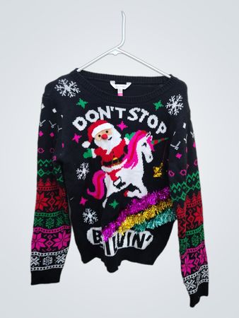 No Boundaries Santa Unicorn Christmas Sweater