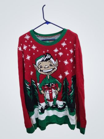 Ugly Christmas Sweater with Elf Design