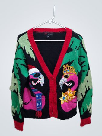 35 Degrees Christmas Flamingo Cardigan