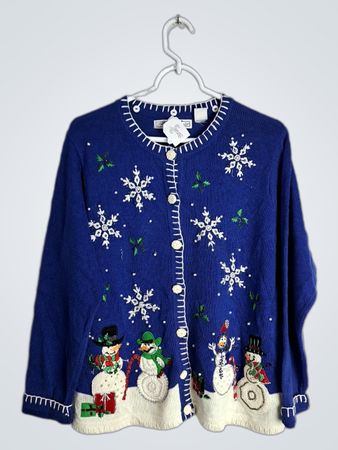 Blue Snowman Sweater