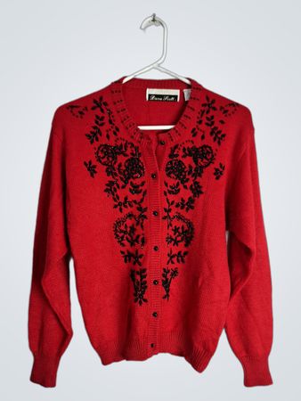 Dana Scott Red Knit Sweater