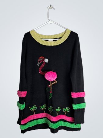 Jane Street Black Flamingo Novelty Sweater