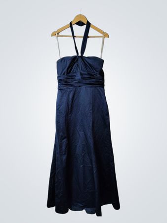 David's Bridal Navy Polyester Maxi Dress