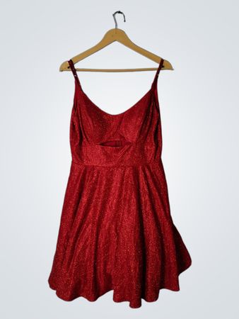 City Studio Red Glitter Mini Dress
