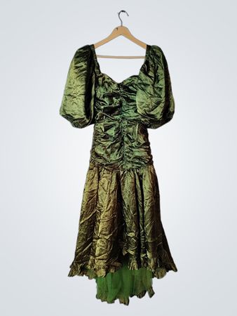 Green Satin Dress