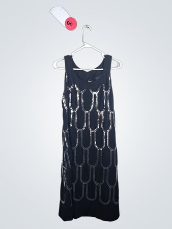 dressbarn woman collection black dress with silver sequins