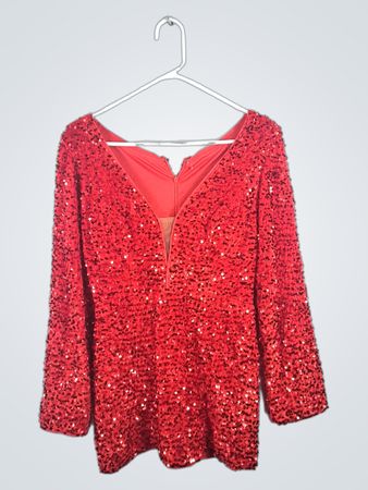Red Sequined Dress