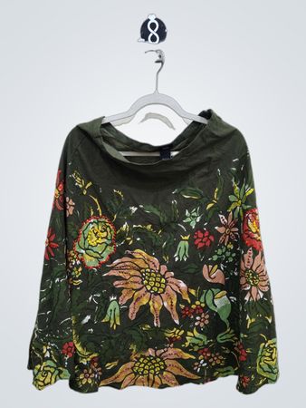 Green Floral Blouse