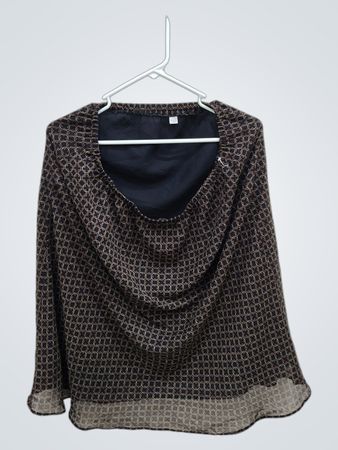 Blouse with Black and Gold Pattern