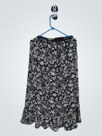 Black and White Floral Skirt