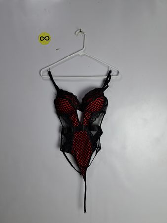 Red and Black Lace Bodysuit