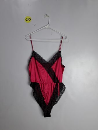 Red Satin Lace Bodysuit