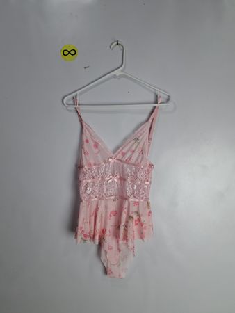 Pink Floral Lace Bodysuit