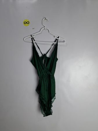 Green Lace Trim Bodysuit