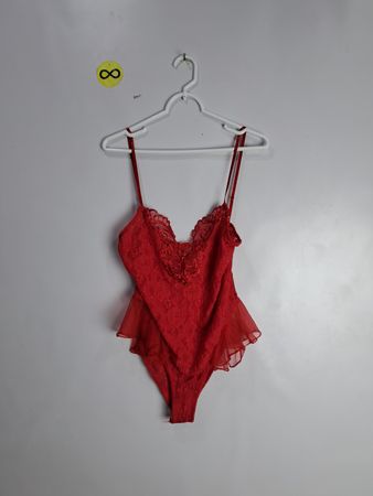 Intimates Style Red Lace Bodysuit