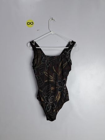 Black Bodysuit with Gold and Silver Pattern