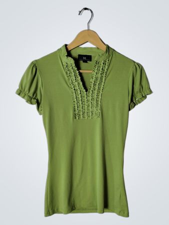 Green Ruffled Top