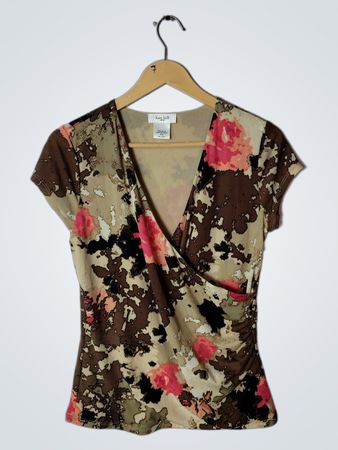 Kate Hill Floral Wrap Blouse