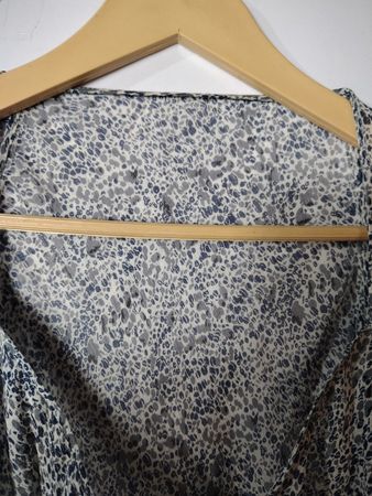 Gray and White Floral Dress