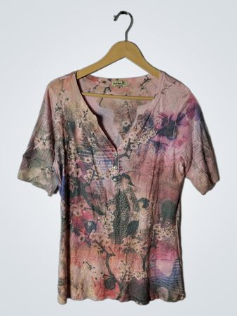 Pink Floral Short Sleeve Shirt