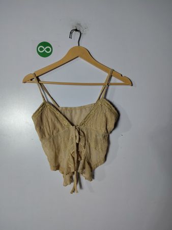 Beige Lace Trim Cami Top