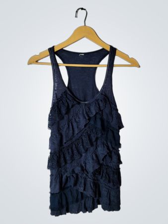 Blue Ruffled Tank Dress