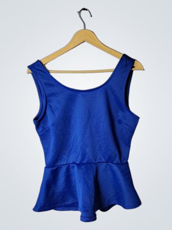 Blue Peplum Top