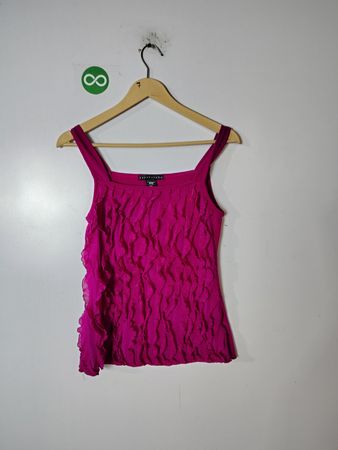 Apostrophe Pink Ruffled Tank Top