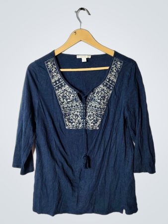 Westport 1962 Blue Embroidered Top