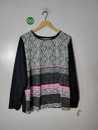 Lands' End Patterned Long-Sleeve Blouse
