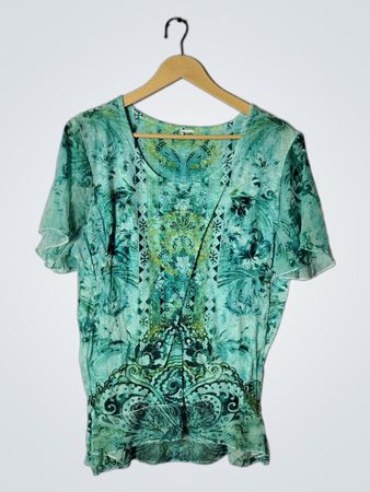 Green Tie-Dye Short Sleeve Shirt