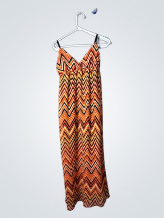 Riley Blue Orange Chevron Dress