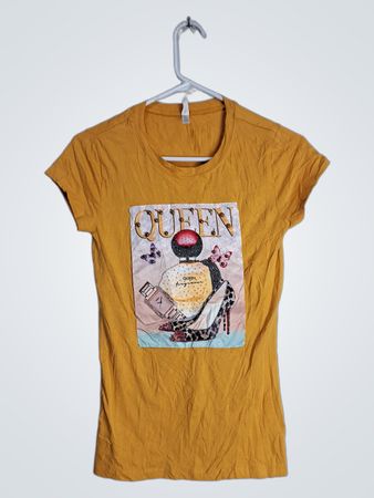 Yellow T-Shirt with Queen Graphic
