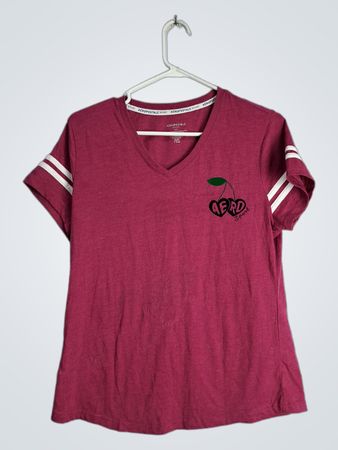 Aeropostale Cherry Graphic V-Neck T-Shirt